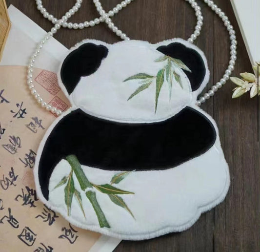 Panda Embroidery Crossbody Bag