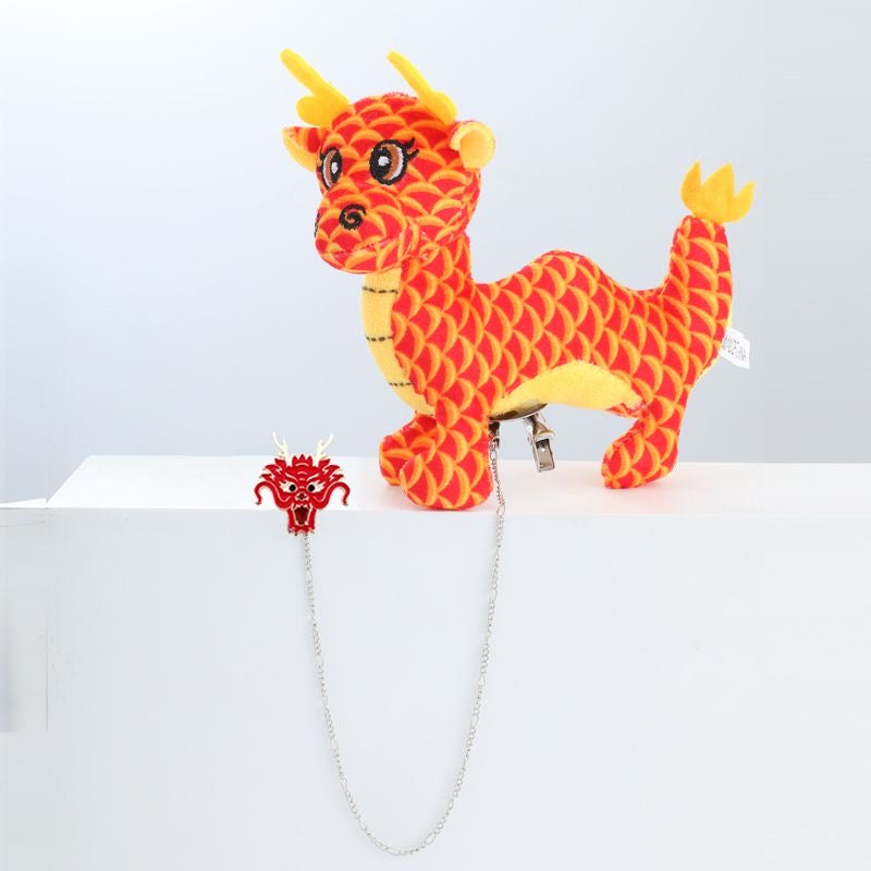 New Year Plush Dragon Brooch + Shoulder Accessories